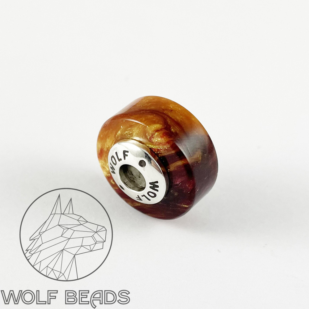 Starfire Alumilite | Barrel Charm Bead | Handmade | Sterling Silver Core (image for) Starfire Alumilite | Barrel Charm Bead | Handmade | Sterling Silver Core