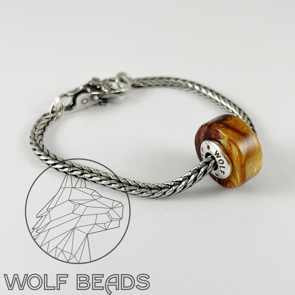 Starfire Alumilite | Barrel Charm Bead | Handmade | Sterling Silver Core (image for) Starfire Alumilite | Barrel Charm Bead | Handmade | Sterling Silver Core