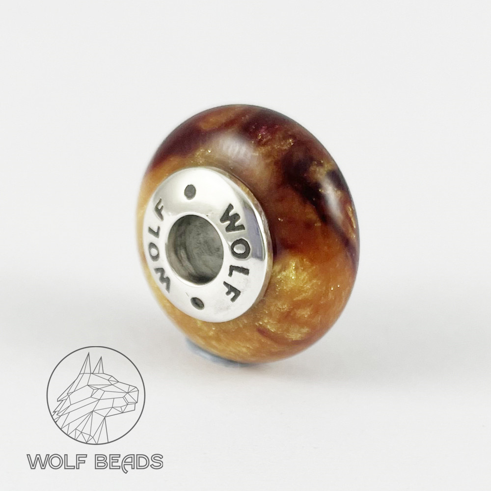 Starfire Alumilite | Rondelle Charm Bead | Handmade | Sterling Silver Core (image for) Starfire Alumilite | Rondelle Charm Bead | Handmade | Sterling Silver Core